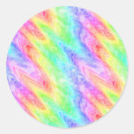 Pastel Streak Waves Round Sticker