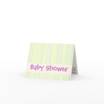 Pastel Striped Baby Shower Invitation Card