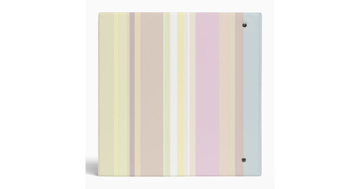 Pastel Striped Binder Zazzle