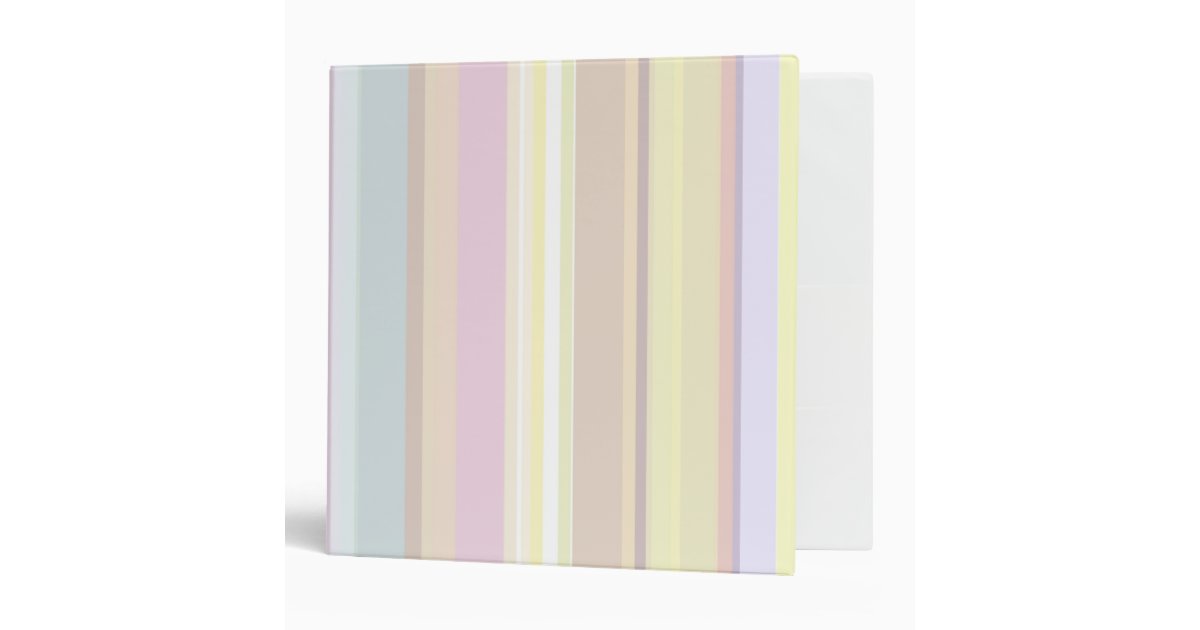 Pastel Striped Binder Zazzle