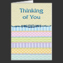 Pastel Stripes Thinking of You cards
