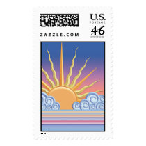 Pastel Sun n Clouds postage by j9oneill Pastel Sun n Clouds postage