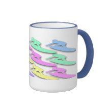 Pastel Surfer Pattern Coffee Mugs