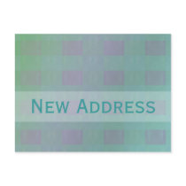 pastel teal New Address postcards