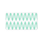 Pastel Teal Zigzag Pattern with Diamond Shapes. labels