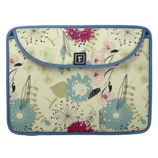 Pastel Tones Retro Floral Design MacBook Pro Sleeves