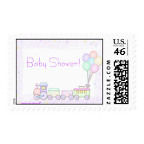 Pastel Train Postage Stamp