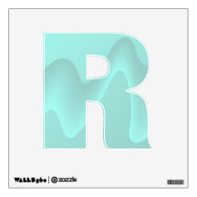 Pastel Turquoise Abstract Swirl Image. Wall Graphics