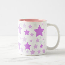 Pastel Violet Gray Stars Mug