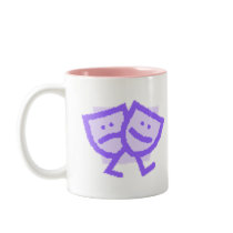 Pastel Walking Drama Masks, Drama Mama mugs by kidsbackporchprod Pastel Walking Drama Masks, Drama Mama mugs
