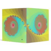 Pastel Watercolor Spiral Fractal 3 Ring Binders