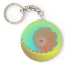 Pastel Watercolor Spiral Fractal Keychains