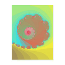 Pastel Watercolor Spiral Fractal Post Card