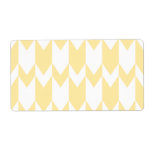 Pastel Yellow and White Chevron Pattern. labels