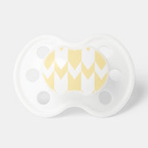 Pastel Yellow and White Chevron Pattern. Baby Pacifier