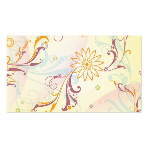 Pastel Yellow Floral Card Business Card Templates (back side)