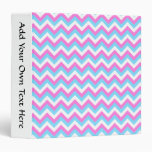 Pastel Zig Zag Stripes. 3 Ring Binder