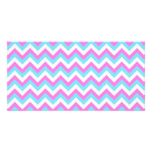 Pastel Zig Zag Stripes. Photo Card Template