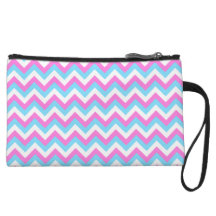Pastel Zig Zag Stripes. Wristlet