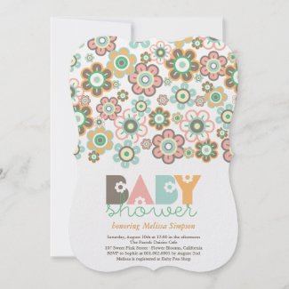 Pastels Daisies Flowers Blooms Baby Shower Invite