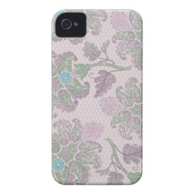 pastels spring floral damask colorful pseudo lace case for iphone 4 cover