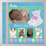 Pastels Teddy Bear Scrap Book Page Print