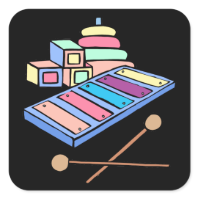 pastle xylophone square sticker