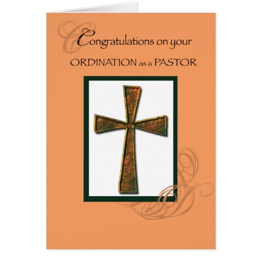 Pastor Ordination Congratulation Cross Card | Zazzle