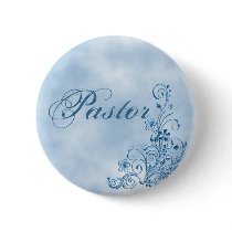 Pastor Round Button: Sky Blue Elegance