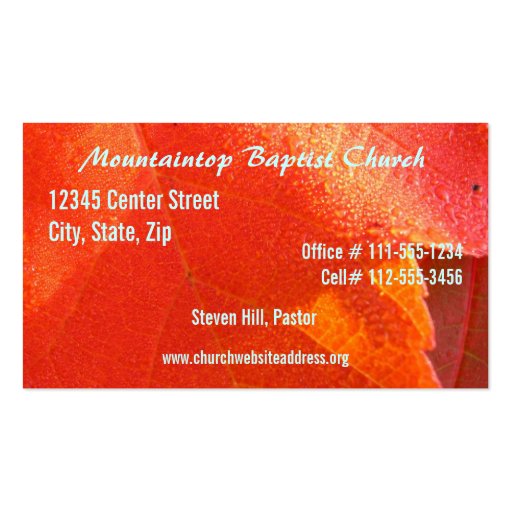 Pastor's Business Card