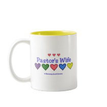 Pastor's Wife Gingham Hearts Mugs