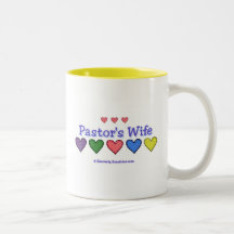 Pastor's Wife Gingham Hearts Mugs