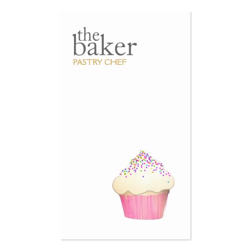 Pastry Chef Baking Cupcake Modern Simple Business Cards (front side)