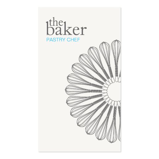 Pastry Chef Baking Whisk Modern Simple Business Cards (front side)