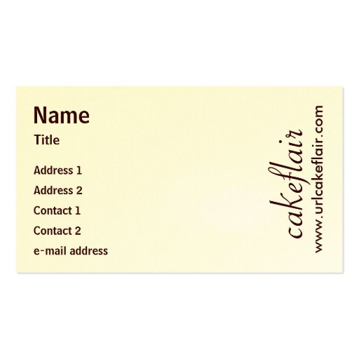 Pastry Chef Business Card (back side)