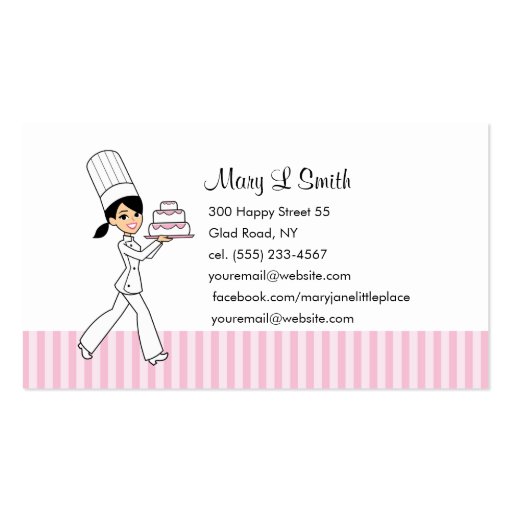 Pastry Chef Personal Calling Card - Customizable Business Card Templates (front side)