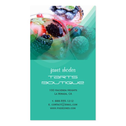 Pastry chefs business cards template (back side)