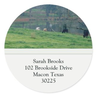 Pasture Address Label Round Sticker