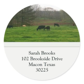 Pasture Address Label Round Sticker