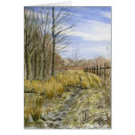 "Pasture Lane in Early March" watercolor Card