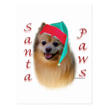 Patas de Pomeranian Santa Tarjetas Postales