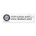 patch logo, STOP ILLEGAL ALIENSWWW.TRAPRATS.INFO bumper stickers