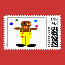 Patch the clown bear postage