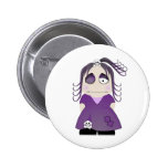 Patched Gothic Girl In Purple Buttons