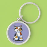 Patches Calico Kitty Round Keychain