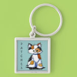Patches Calico Kitty Square Key Chain