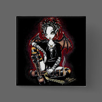 Patchouli Gothic Incense Fairy Button by mykajelina Patchouli Gothic Incense Fairy Button