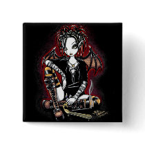 Patchouli Gothic Incense Fairy Button