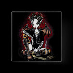 Patchouli Gothic Incense Fairy Button