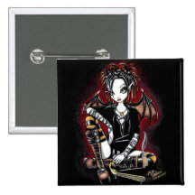 Patchouli Gothic Incense Fairy Button